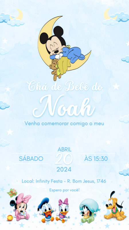 Convite Simples - Mickey Baby