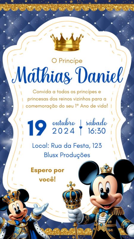 Convite Simples - Mickey Realeza