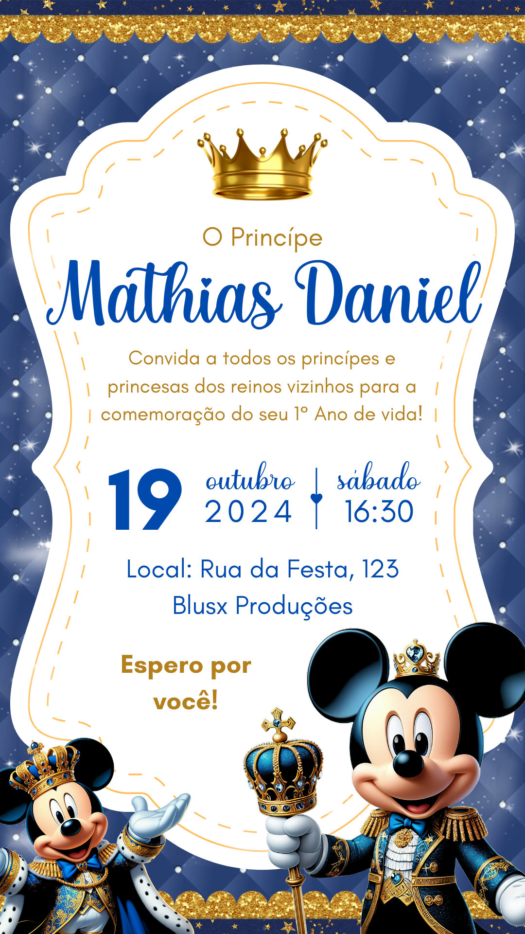 Convite Simples - Mickey Realeza