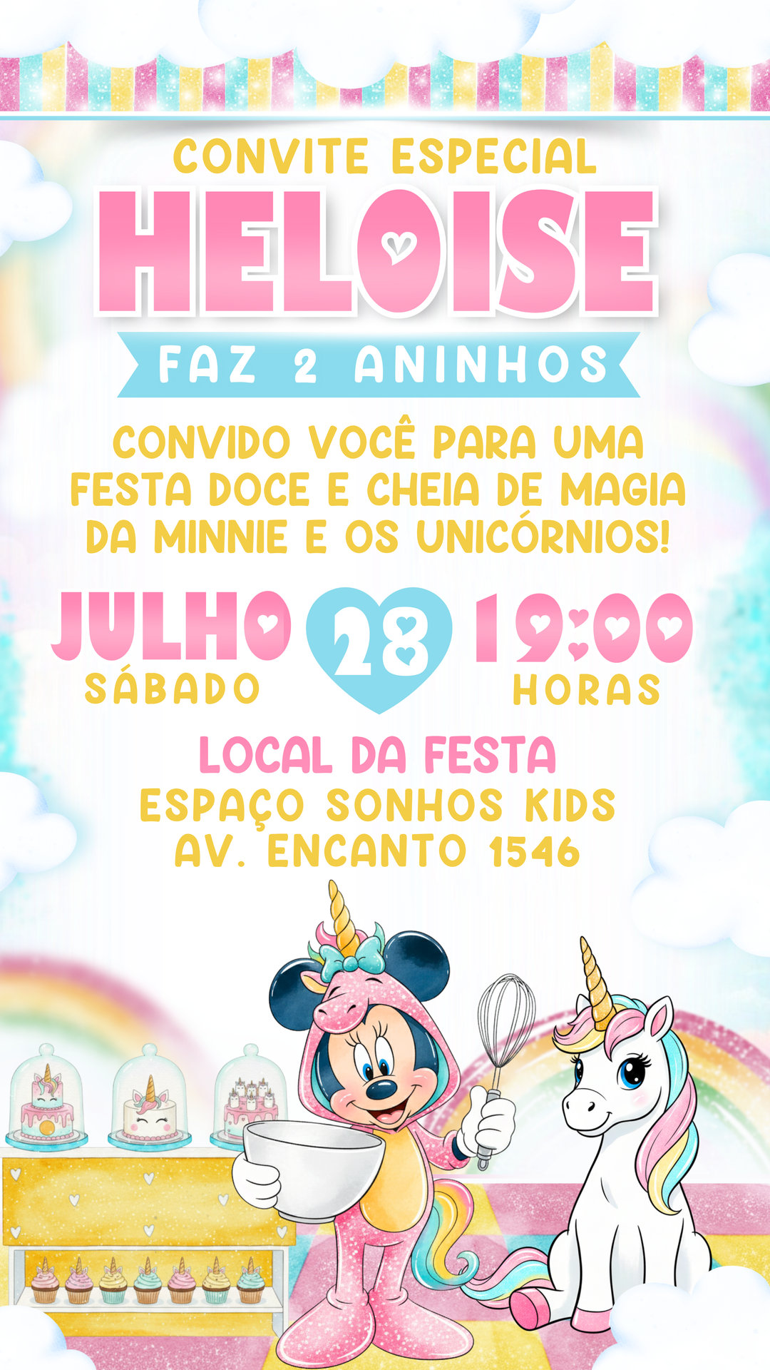 Convite Simples - Minnie Confeitaria
