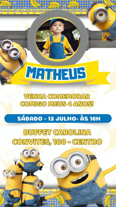 Convite Simples - Minnions