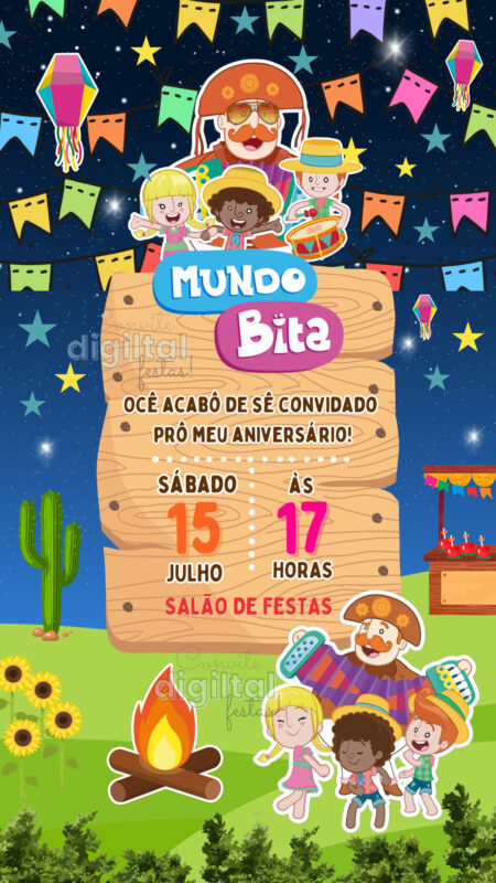 Convite Simples - Mundo Bita Festa Junina