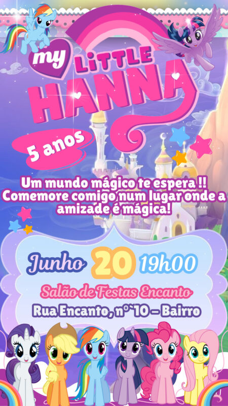Convite Simples - My Little Pony