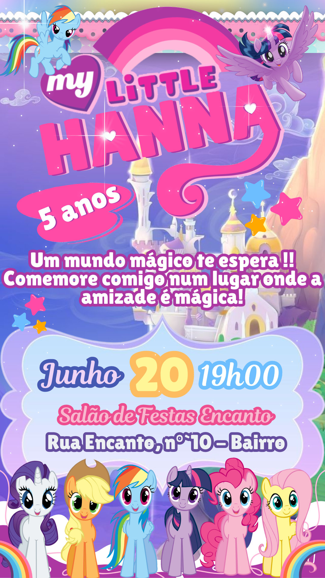 Convite Simples - My Little Pony