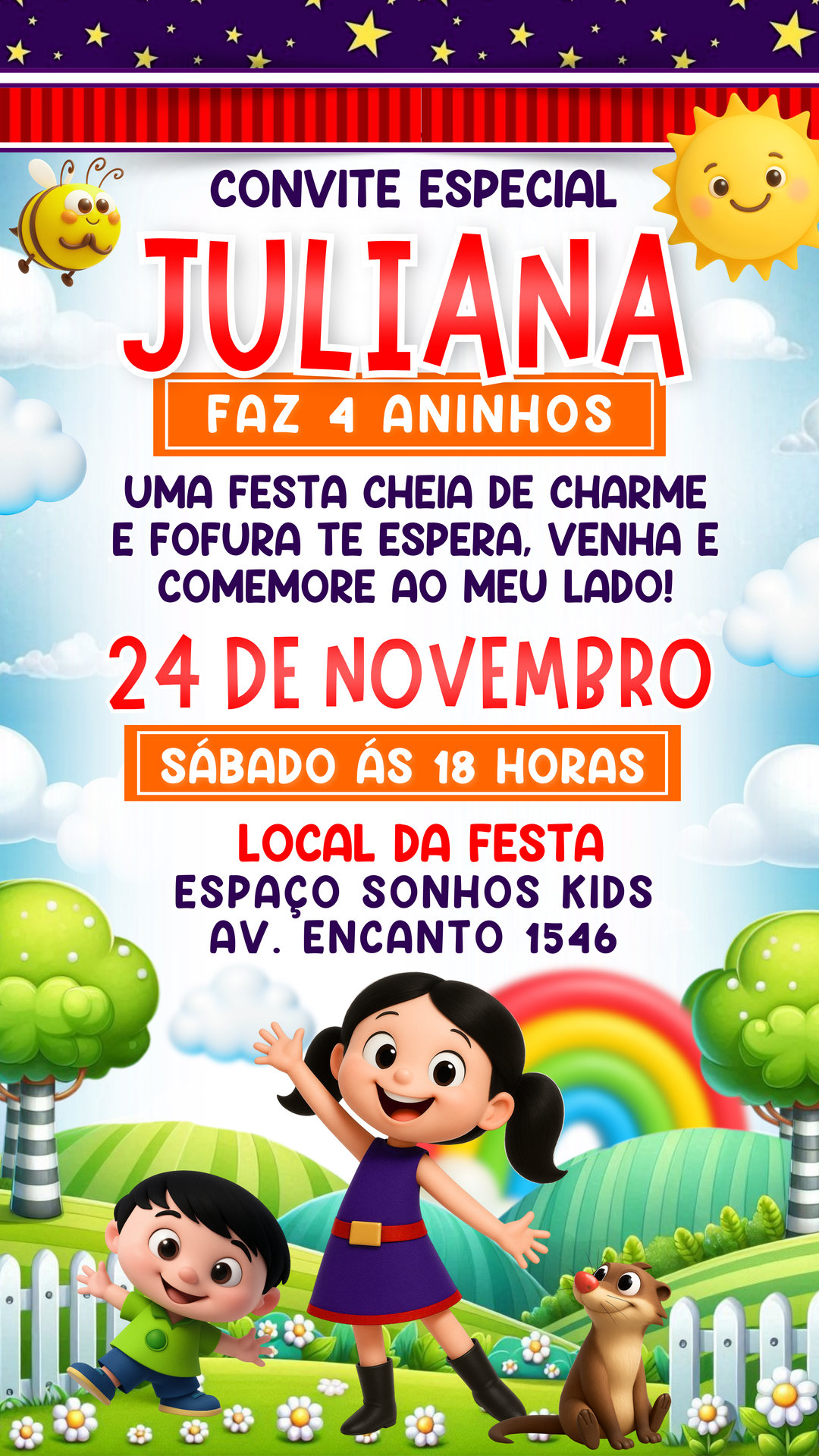 Convite Simples - O show da Luna