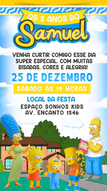Convite Simples - Os Simpsons