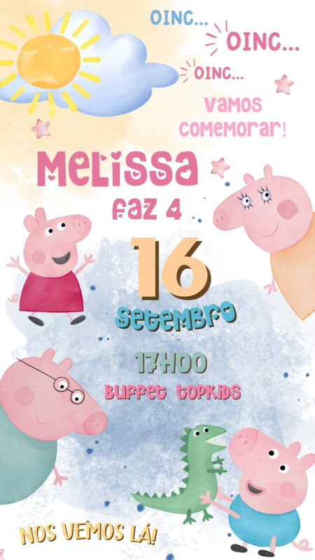 Convite Simples - Peppa Pig #3
