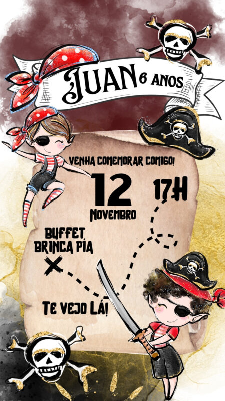Convite Simples - Pirata