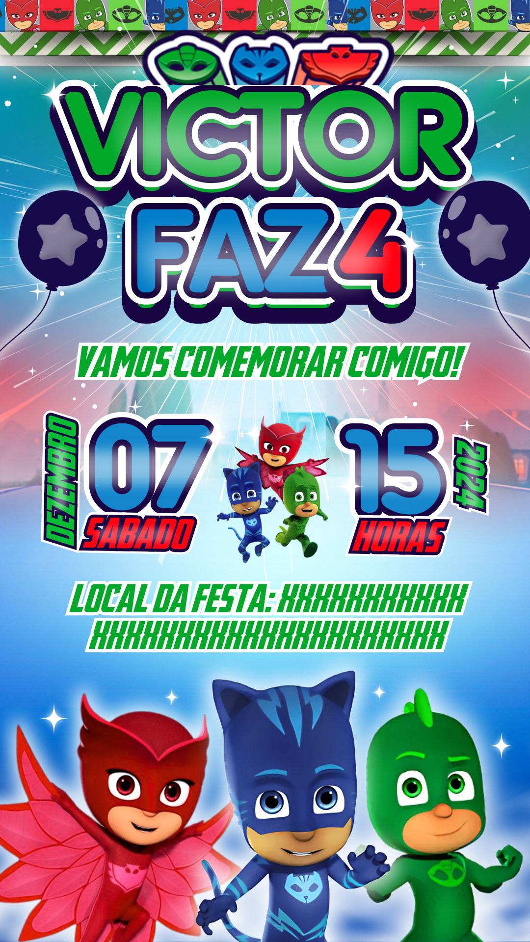 Convite Simples - PJ Max