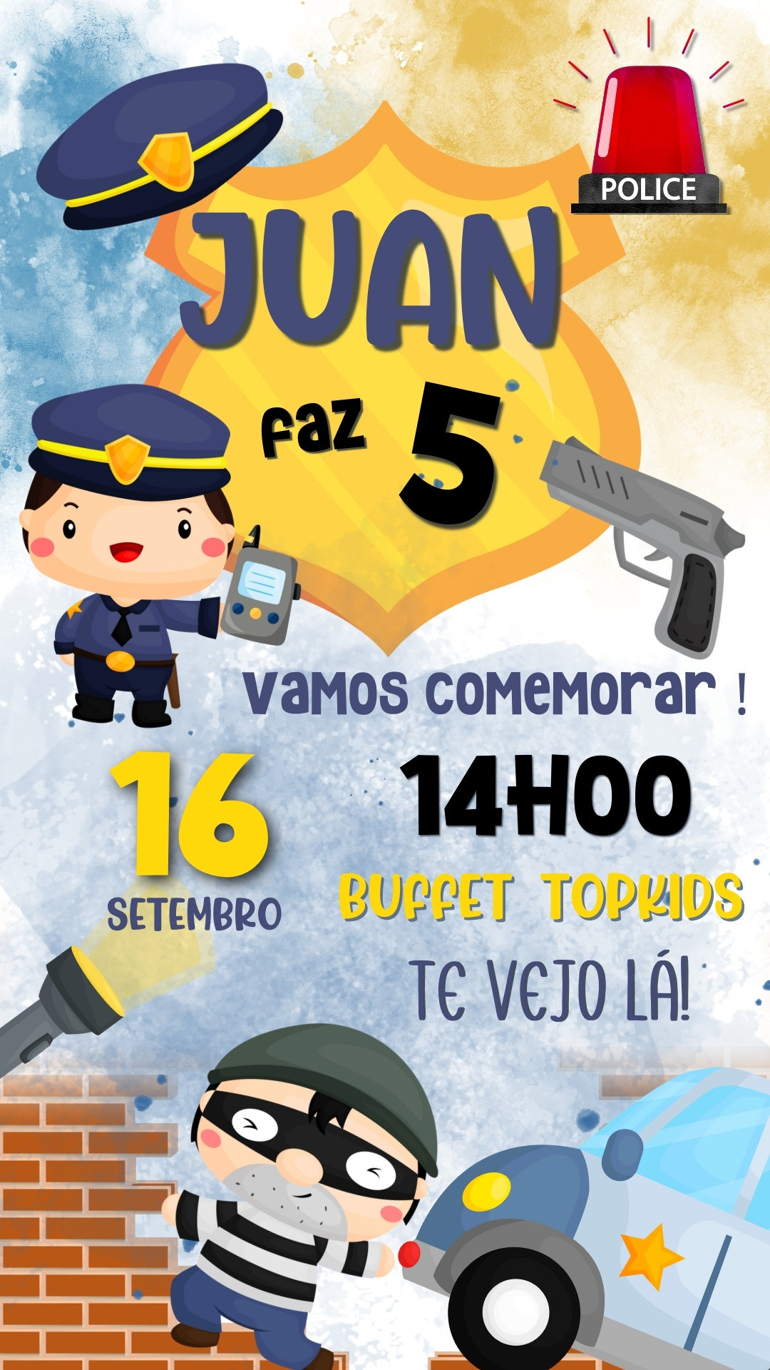 Convite Simples - Policia