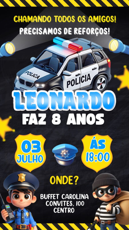 Convite Simples - Polícia