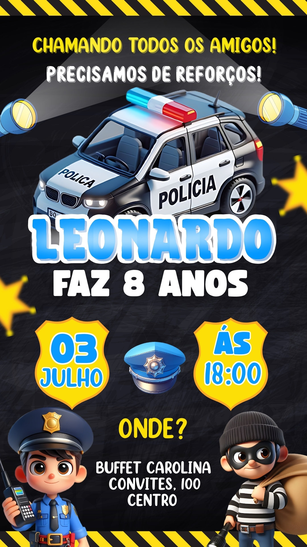 Convite Simples - Polícia