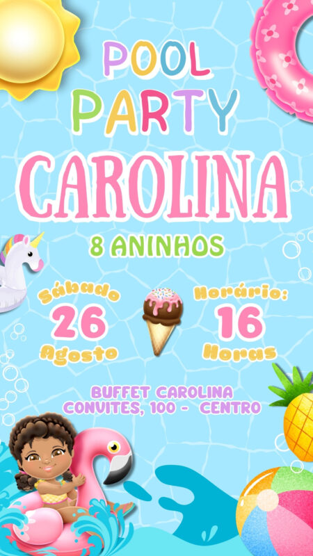 Convite Simples - Pool Party