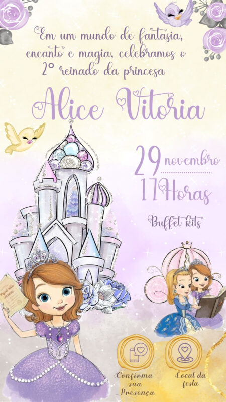 Convite Simples - Princesa Sofia