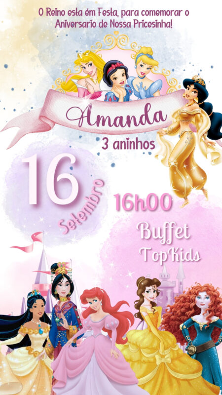 Convite Simples - Princesas #1