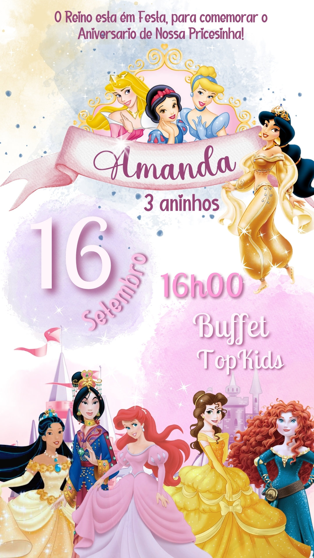 Convite Simples - Princesas #1