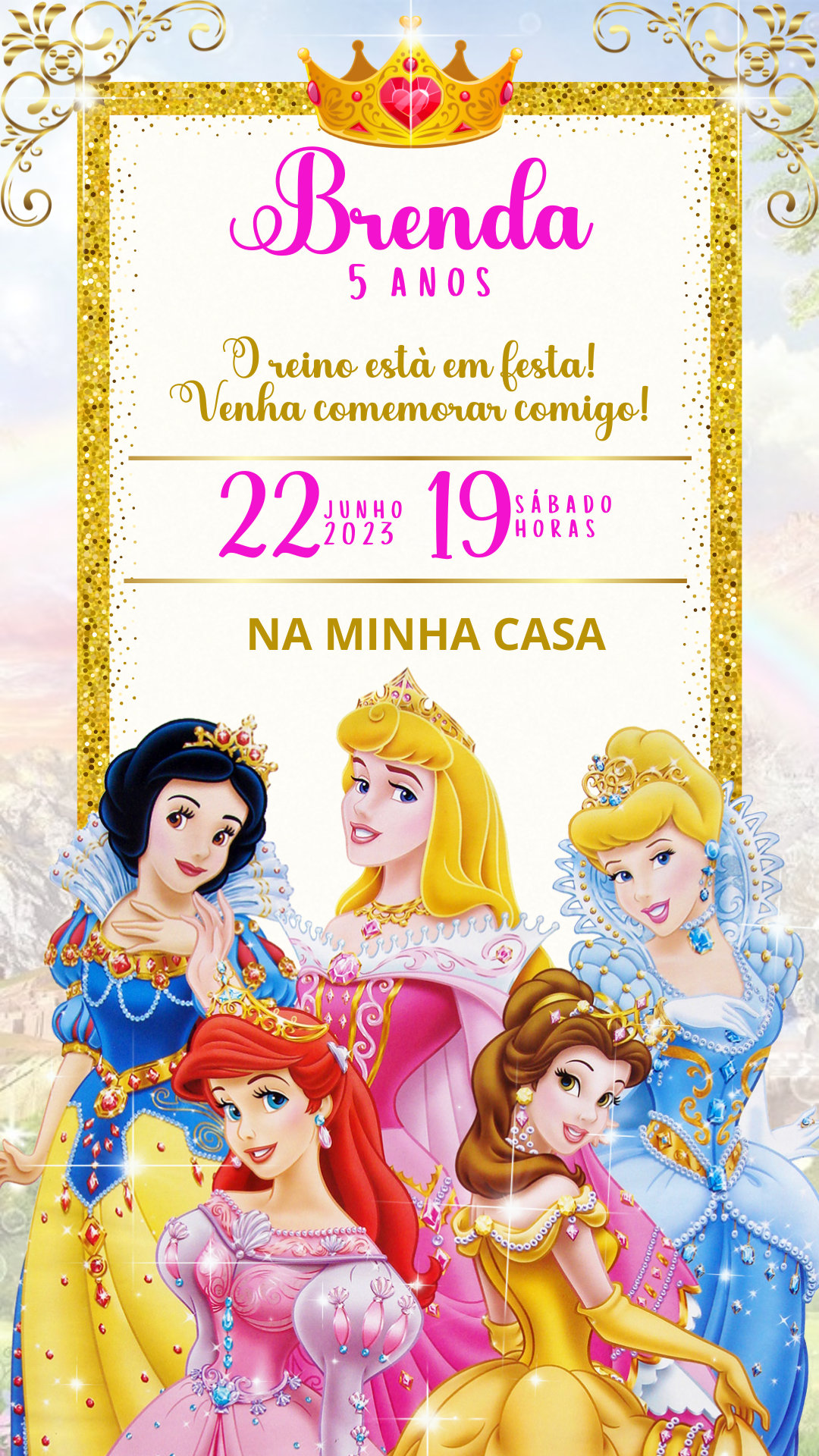 Convite Simples - Princesas