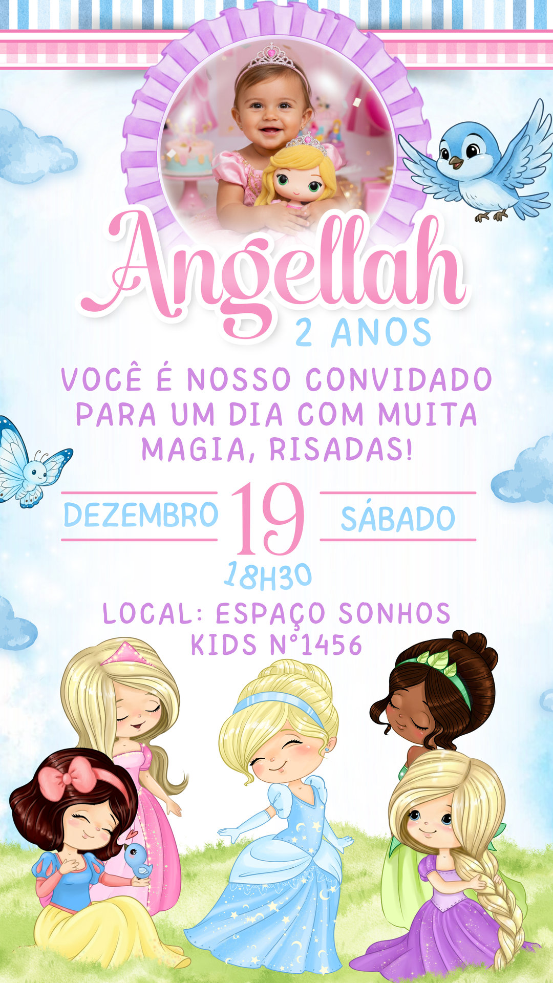 Convite Simples - Princesas