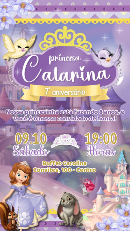 Convite Simples - Princesinha Sofia