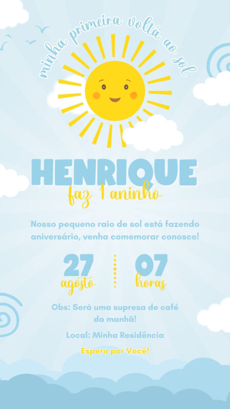Convite Simples - Raio de Sol