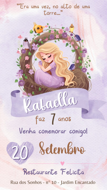 Convite Simples - Rapunzel Enrolados