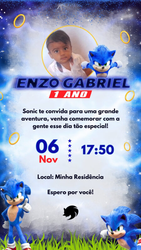 Convite Simples - Sonic FIlme