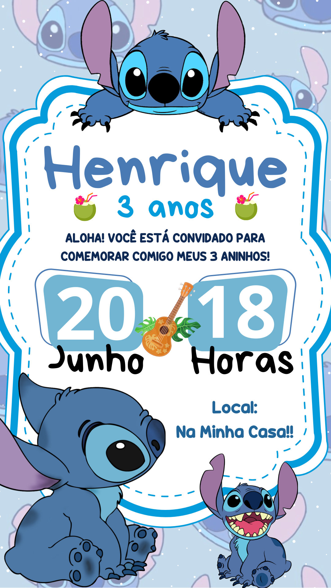Convite Simples - Stitch