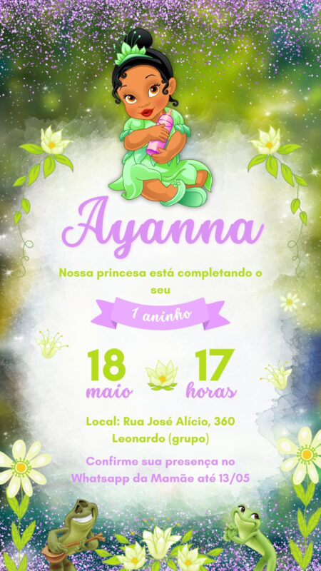 Convite Simples - Tiana Baby