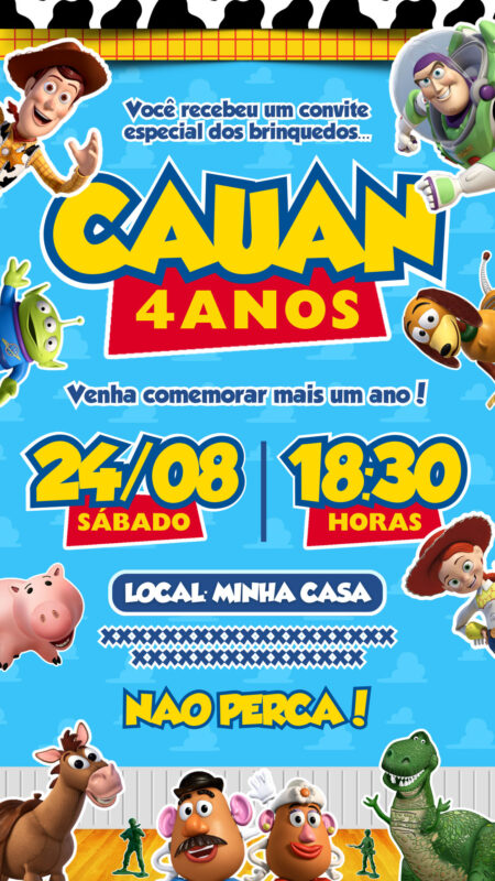 Convite Simples - Toy Story