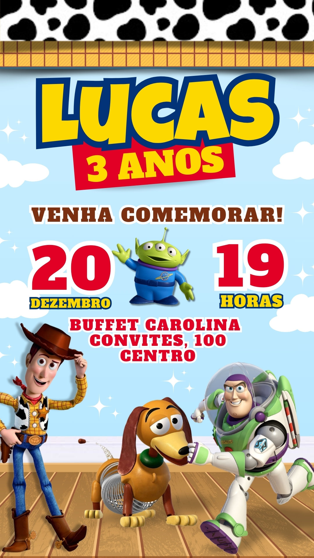 Convite Simples - Toy Story Menino
