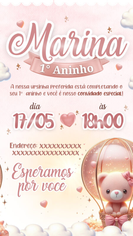 Convite Simples - Ursinha Baloeira