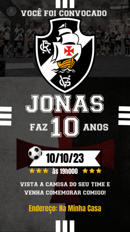 Convite Simples - Vasco Time