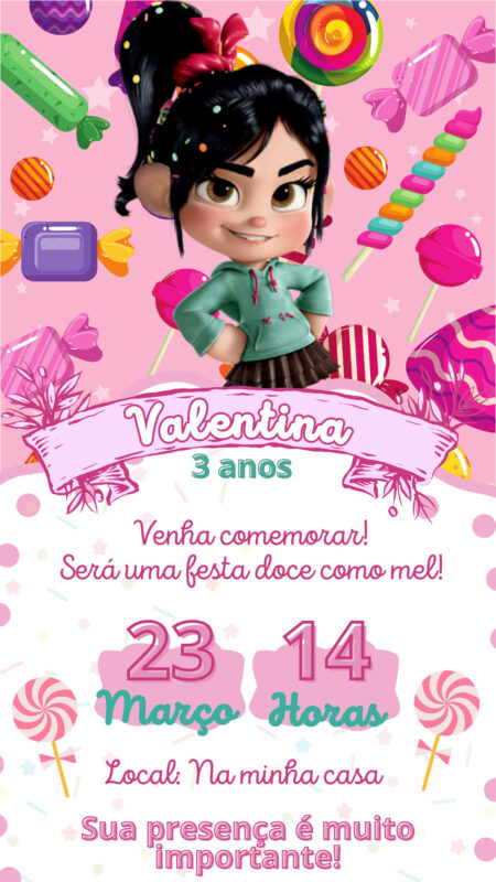 Convite Simples - Venellope Detona Ralph