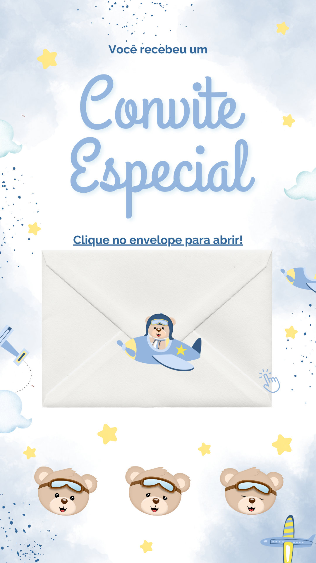 Convite Tecnológico - Urso Aviador - Imagem 3