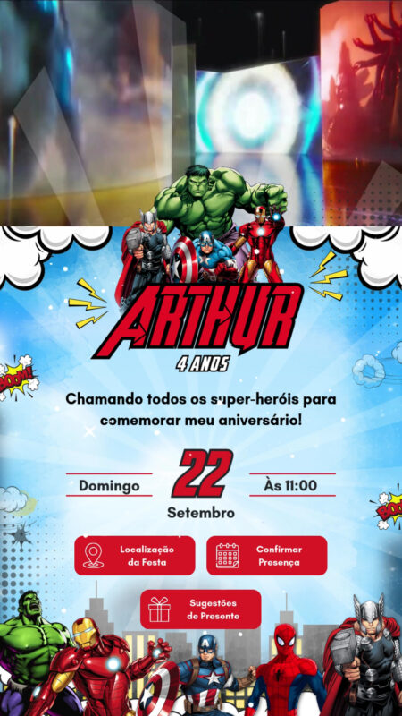 Convite Tecnológico - Vingadores