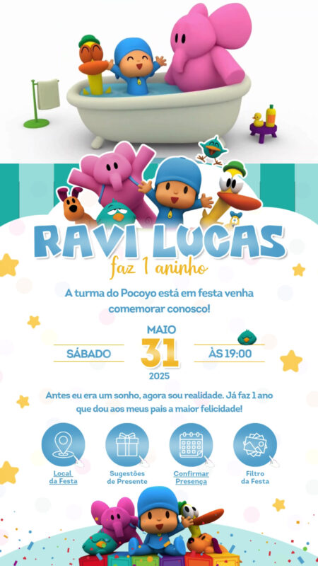 Convite Tecnológico - Pocoyo