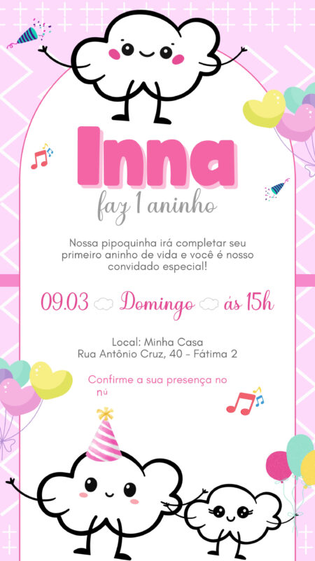 Convite Animado Simples - Pipoquinha