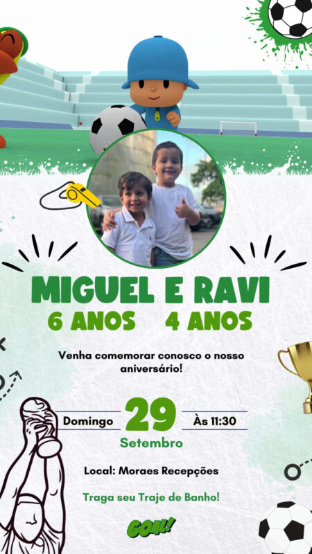 Convite Com Vídeo - Futebol