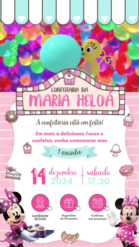 Convite Tecnológico - Confeitaria da Minnie