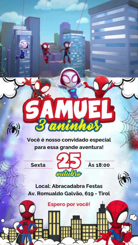 Convite Com Vídeo - Spidey