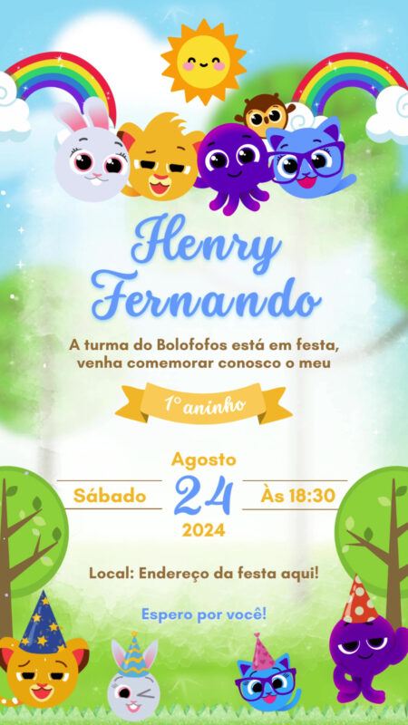 Convite Animado Simples - Bolofofos