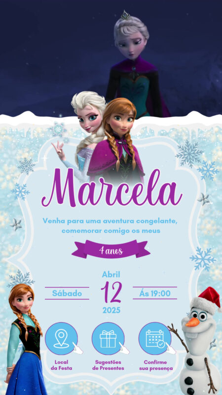 Convite Tecnológico - Frozen