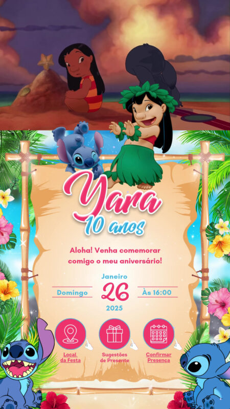 Convite Tecnológico - Lilo & Stich