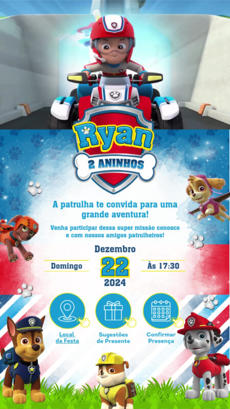Convite Tecnológico - Patrulha Canina