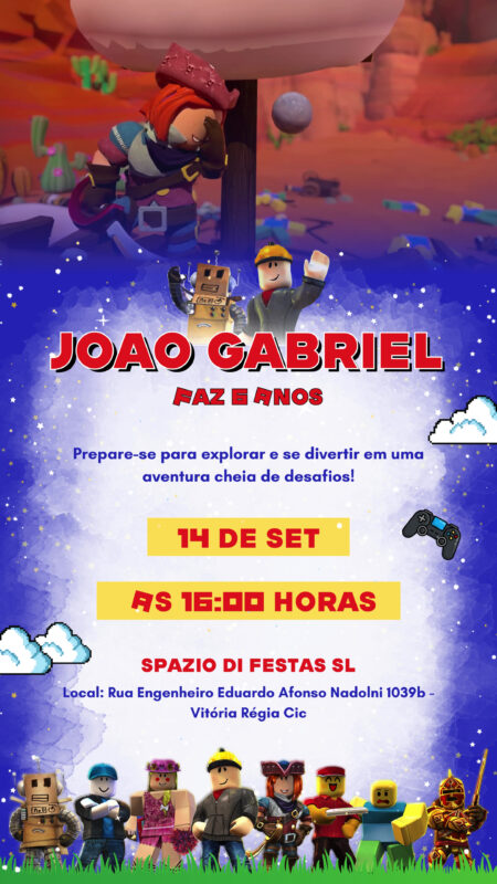 Convite Com Vídeo - Roblox