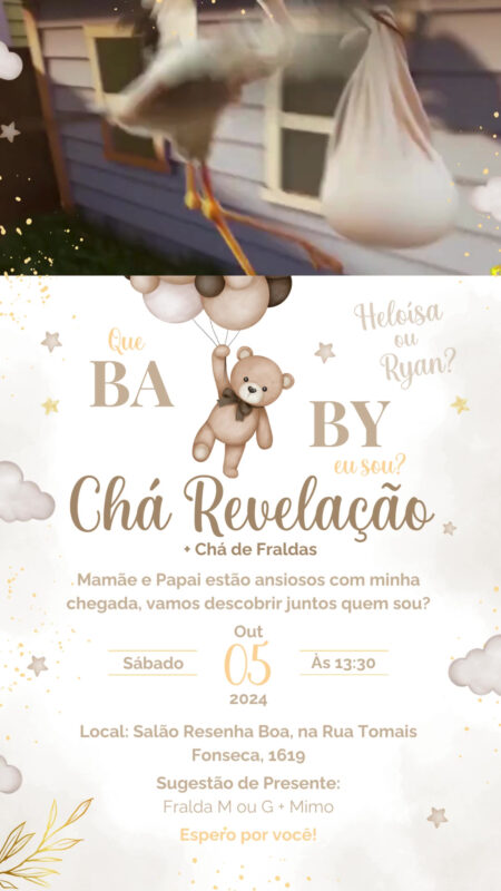 Convite Com Vídeo - Chá Revelação
