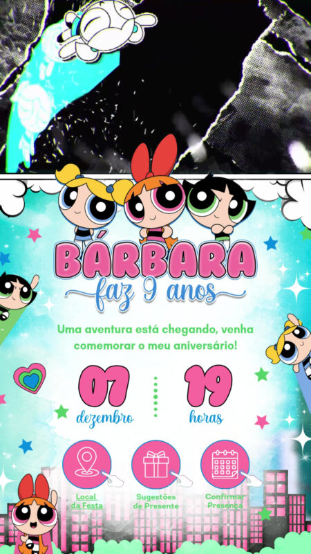 Convite Tecnológico - Meninas Super Poderosas