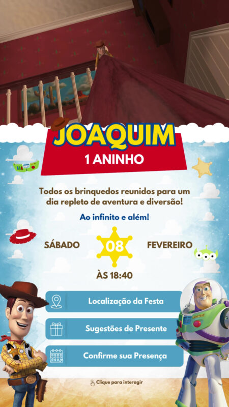 Convite Tecnológico - Toy Story