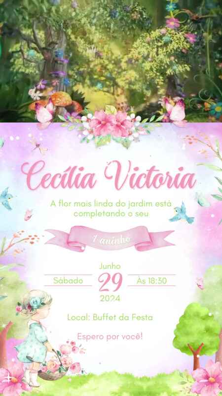 Convite Com Vídeo - Jardim Encantado Borboletas #5
