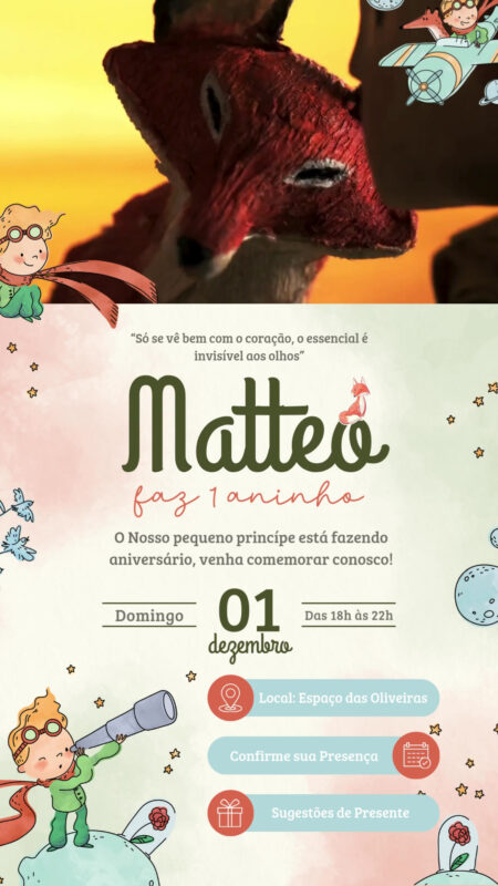 Convite Tecnológico - Pequeno Princípe